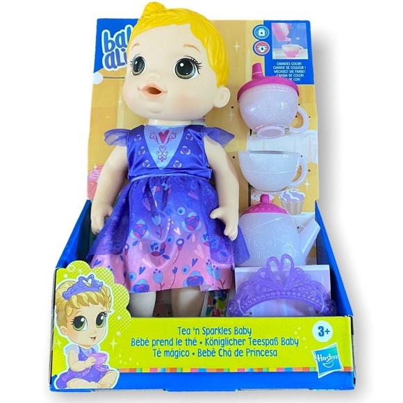 Hasbro Toys Baby Alive Tea N Sparkles Blonde Doll Color Changing Tea Party Set New Poshmark
